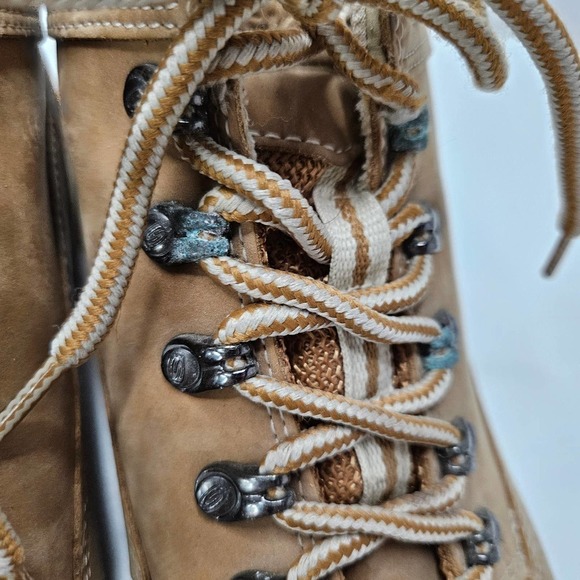 Y2K Skechers Lug Sole Work Boots Women's 9 Tan Natural Chunky 90s Shoes - Picture 6 of 12